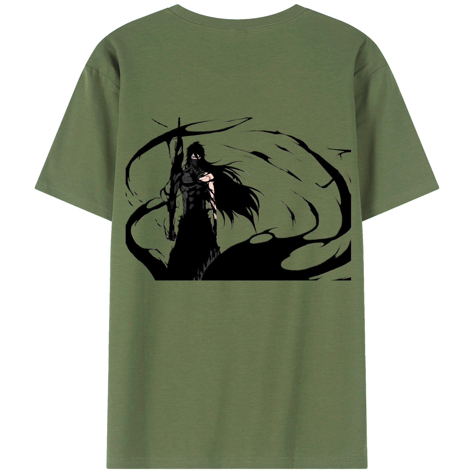 （画像用） ブリーチ 黒崎一護（くろさき いちご）BLEACH Kurosaki Ichigo 綿100％ メンズ半袖Tシャツ（バックプリント） 通気性